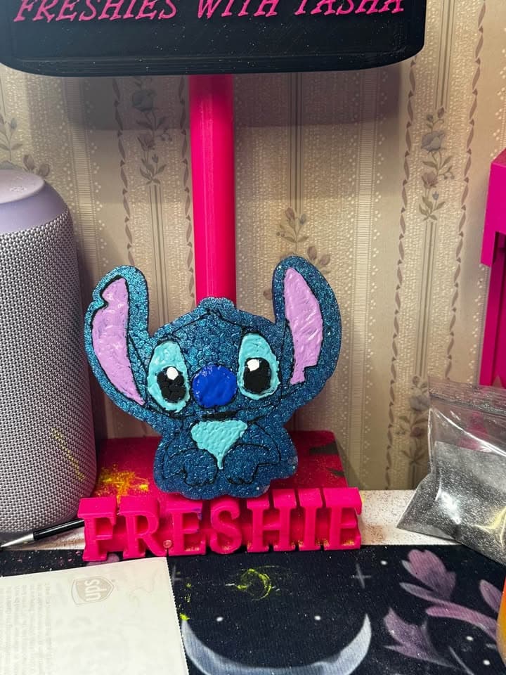 Handmade glitter Stitch freshie